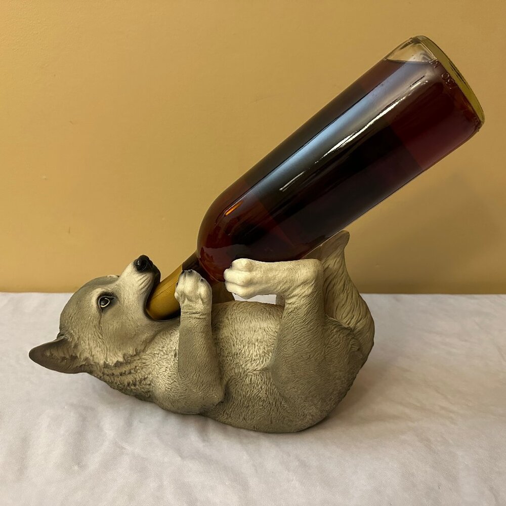 DWK Corporation Wolfie Wino Wolf Wine Bottle Holder
